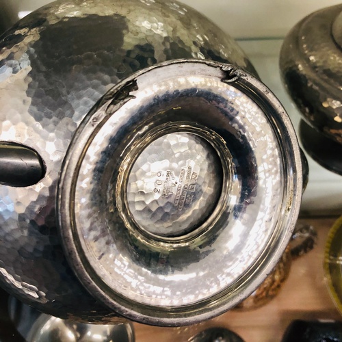 126 - Pewter tea service, damage to base of tea pot, please view image