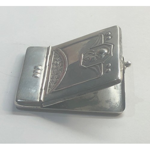 133 - Continental sterling silver stamp case measures approx 5.7cm by 5.1cm please see images for details