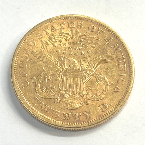 382 - Rare 1875 Liberty Head $20 Gold Coin please see images for grade weight 33.4g