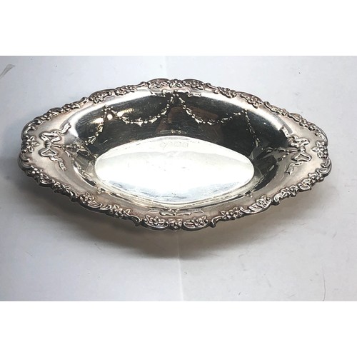 15 - Hallmarked silver sweet dish measures approx 15cm by 9.3cm weight 47g please see images for details