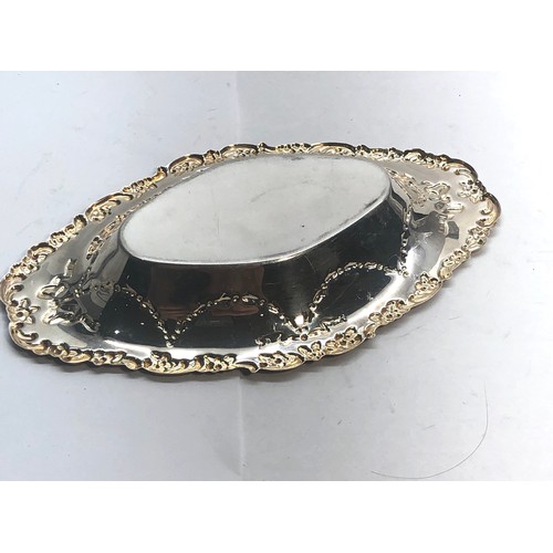 15 - Hallmarked silver sweet dish measures approx 15cm by 9.3cm weight 47g please see images for details