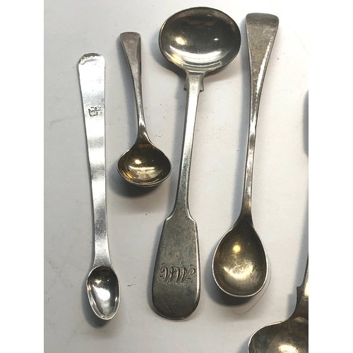 27 - Selection of antique salt , mustard and tea caddy spoons please see images for details