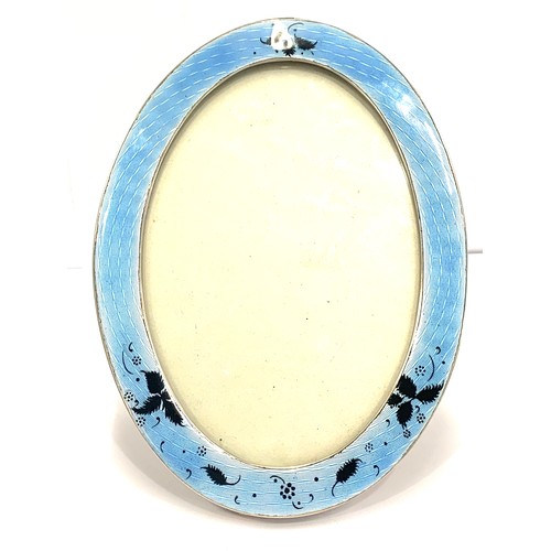 94 - Blue enamel silver frame