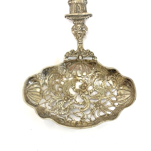 73 - Silver pierced spoon with windmill import marked