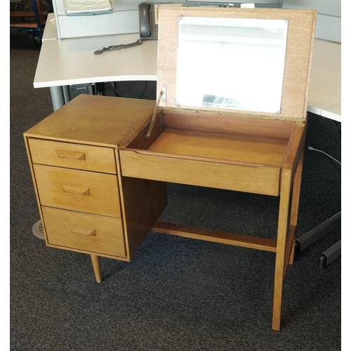 132 - Retro 1960s Stag Concord 'C'-RANGE light oak child's dressing table or desk, by Sylvia & John Reid w... 