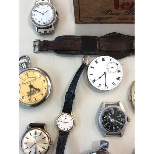 351 - Collection of vintage wristwatches and pocket watches, Smiths, Tissot, Sekonda etc