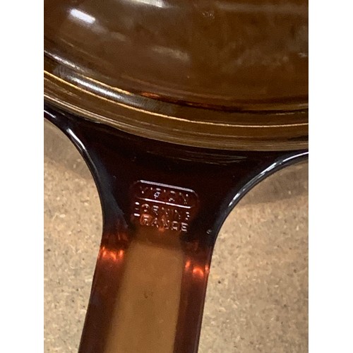 316 - 2 Vision glass saucepans, Le Cruset pot