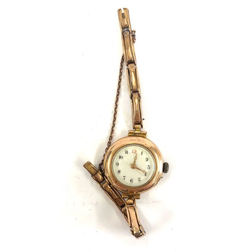 353 - Antique 9ct gold ladies wristwatch and strap, total approximate weight 19.5g