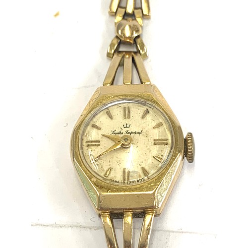 354 - 9ct gold ladies Smith Imperial wristwatch and strap, total approximate weight 1.6g