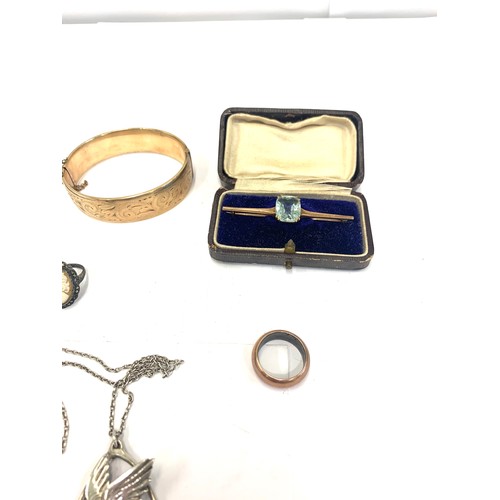 268 - Selection vintage and later jewellery to inc silver pendant on chain, gold filled ring, 1,5th 9ct go... 