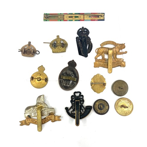 364 - Collection military badges, includes 3 whistles, buttons etc, please see images