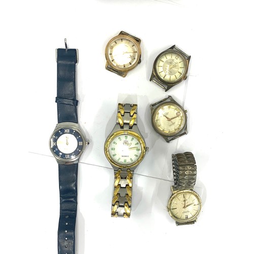 356 - 6 vintage gents wristwatches, spares, parts and repair