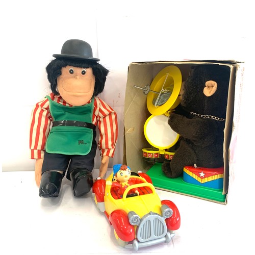 488 - Vintage Chimpee Drummer battery operated toy Japan with box, Original Noddy with car and PG Tips mon... 