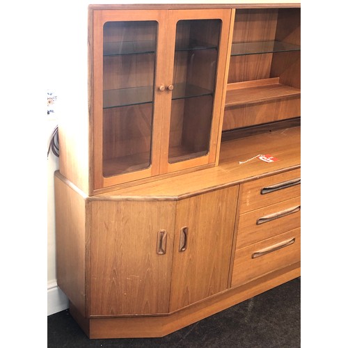 418 - Mid century G Plan Fresco Angle Cornered Teak Sideboard with matching removable display unit top, ap... 