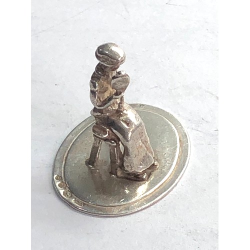 23 - Dutch silver miniature girl looking into a mirror  dutch silver sword hallmark please see images for... 