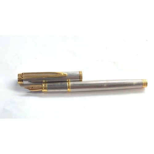 433 - Waterman sterling silver fountain pen 18ct  gold nib french silver hallmark to case please see image... 