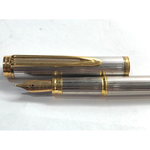 433 - Waterman sterling silver fountain pen 18ct  gold nib french silver hallmark to case please see image... 