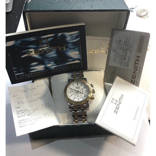 414 - Original box and papers Zenith El Rimero automatic  gents wristwatch full working order comes in box... 