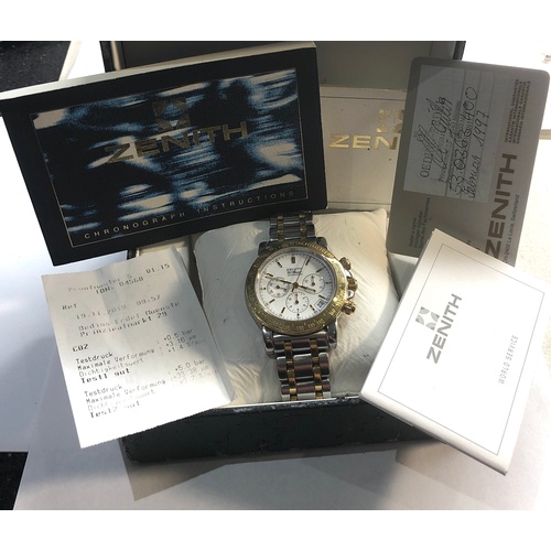 414 - Original box and papers Zenith El Rimero automatic  gents wristwatch full working order comes in box... 