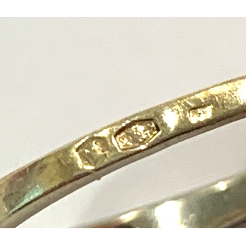 425 - Hallmarked gold and diamond ladies ring, overall good used condition. Approximate total weight 2.5g