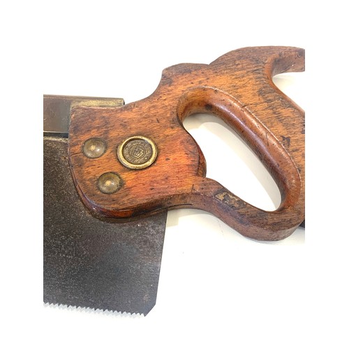 65 - Early 20th Century little used B/B Tenon saw by Henry Disston & Sons, Philadelphia, the cast steel s... 