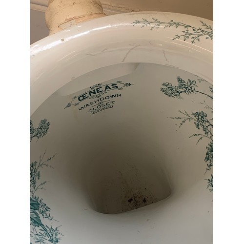 119 - A Victorian green and white transfer printed toilet by Oeneas with registration mark, circa 1890, Co... 