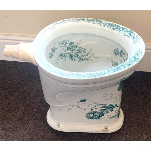 119 - A Victorian green and white transfer printed toilet by Oeneas with registration mark, circa 1890, Co... 