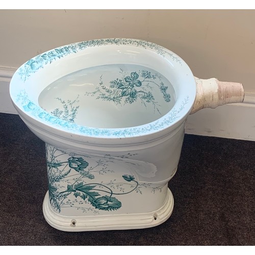 119 - A Victorian green and white transfer printed toilet by Oeneas with registration mark, circa 1890, Co... 