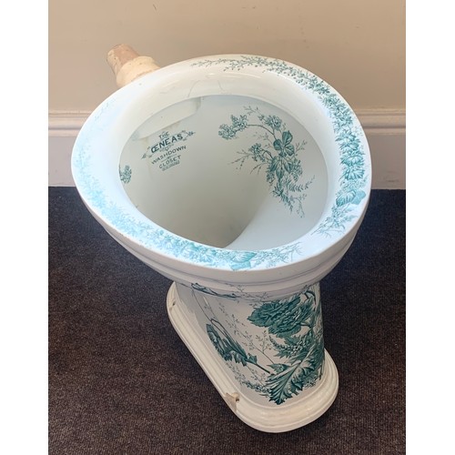 119 - A Victorian green and white transfer printed toilet by Oeneas with registration mark, circa 1890, Co... 