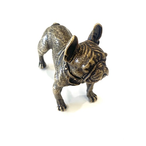 210 - Realistically modelled bronze French bulldog, height approximately 6cm