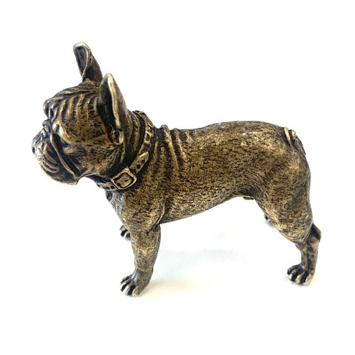 210 - Realistically modelled bronze French bulldog, height approximately 6cm