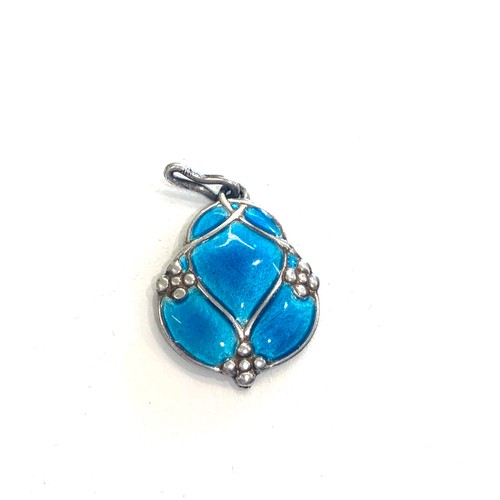 87 - An Art Nouveau silver and blue enamel pendant by Murrle Bennett & Co, with makers stamps to the reve... 