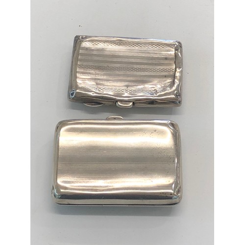 50 - 2 Silver cigarette cases, full hallmarks, both cases have dents please see images