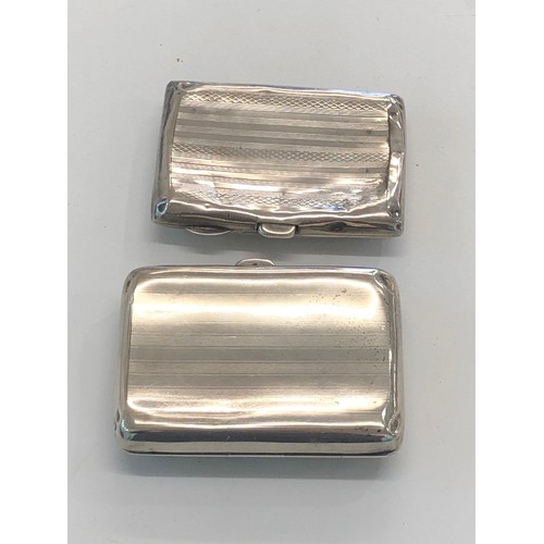 50 - 2 Silver cigarette cases, full hallmarks, both cases have dents please see images