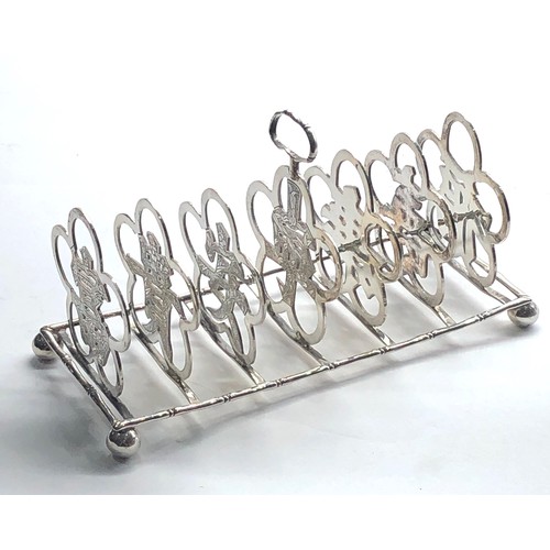 53 - Antique Chinese silver toast rack measures approx 16cm by 7cm  height 8cm weight 164g chinese hallma... 