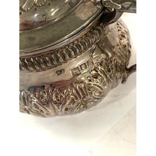 71 - 3 vinatge silver items includes mustard with spoon candle stick and silver mug please see images for... 