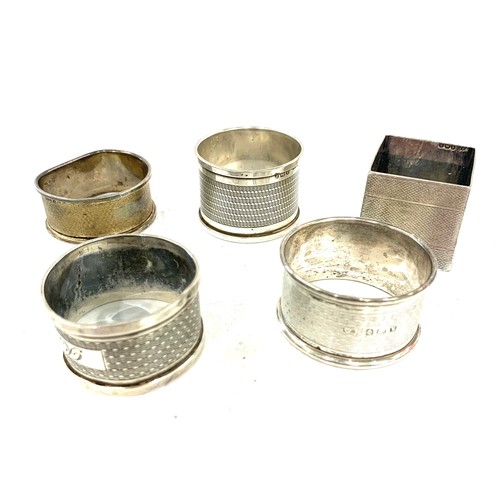 76 - 5 Silver napkin rings please see images for details