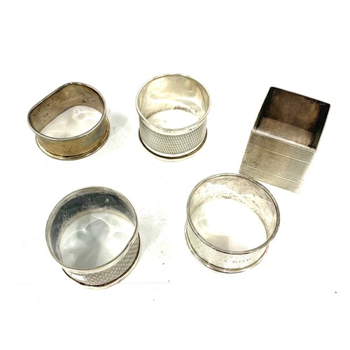 76 - 5 Silver napkin rings please see images for details