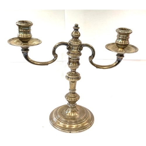 69 - Silver candleabra London silver hallmarks height 24cm weighted base weight 585g please see images fo... 