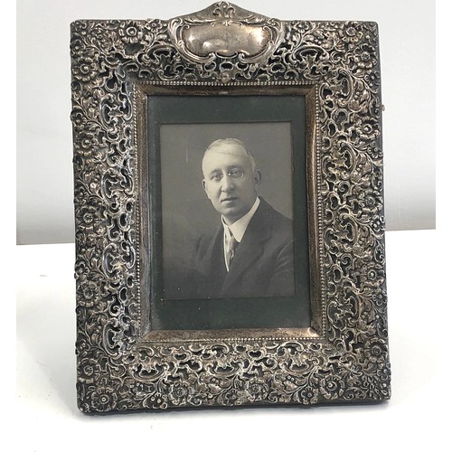 83 - Antique silver picture frame Birmingham silver hallmarks measures approx 9.5ins by 7ins