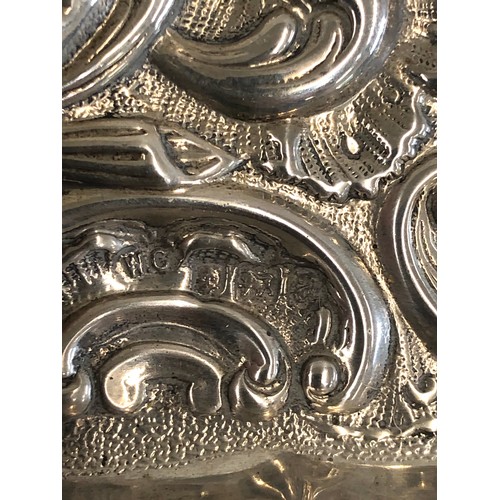 87 - 2 Antique silver pin trays largest measures approx 20cm by 6.5cm total weight 90g