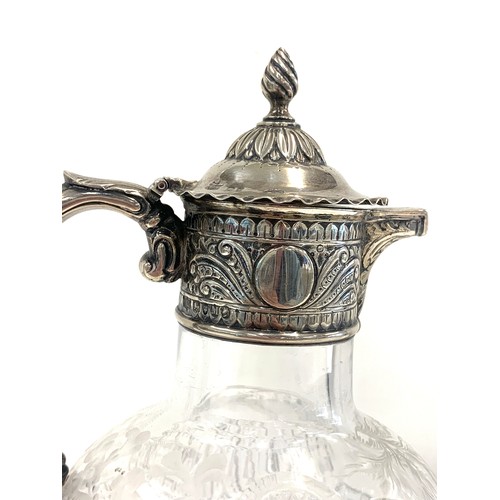 99 - Victorian silver top claret jug, approximate measurements: Height 23 cm, London silver hallmarks