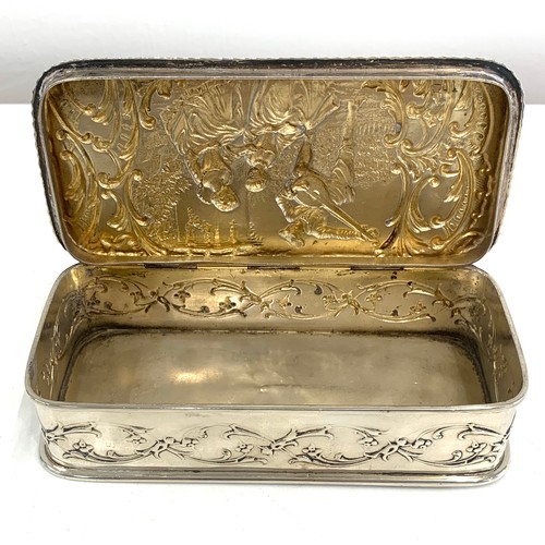 102 - Chased silver decorative box 1902, approximate measurements 13cm by 6.5cm by Height 3cm, Approximate... 