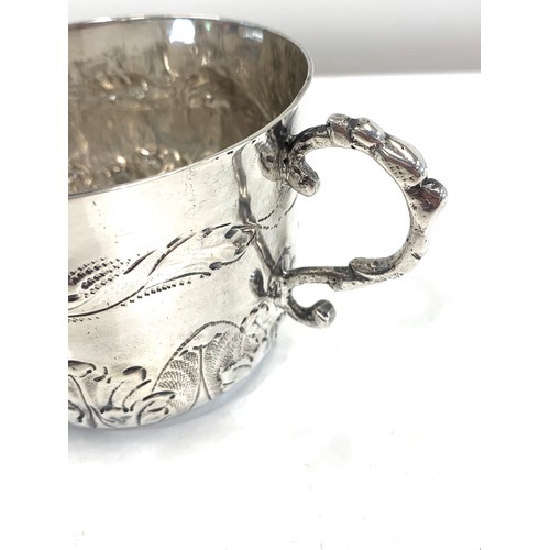 16 - Silver 17th century porringer, approximate measurements: width 15 cm, diameter 9.5cm, height 7 cm, A... 