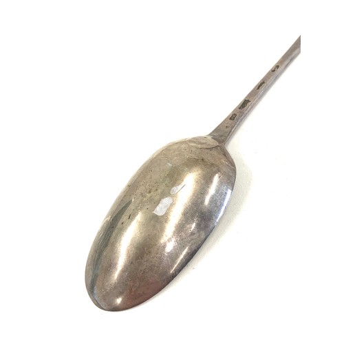 106 - 18th century Irish hook end basting spoon, approximate measurements: 29cm length Approximate weight ... 