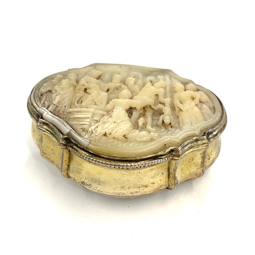 119 - Fine quality silver gilt and mop box