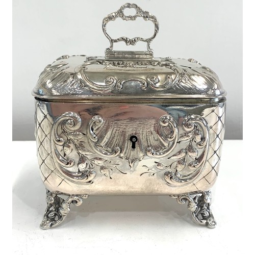 128 - Australian silver sugar box 1870 marked inside vase, approximate measurements: 11c, Length 12c,, Dep... 