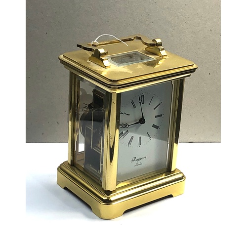 456 - Vintage brass carriage clock Rapport London, good condition winds and ticks but no warranty given
