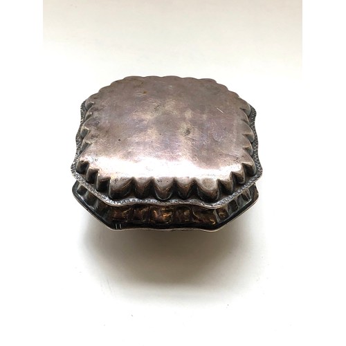 55 - Antique Dutch silver peppermint box measures approx 5.5cm by 5.5cm height 2.8cm please see images fo... 