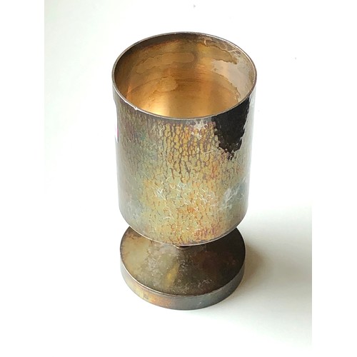 60 - Vintage heavy silver vase / beaker London silver hallmarks maker HSA height 11.5cm weight 290g pleas... 